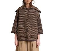 Goolecrimp Damen Strickjacke Im Retro Stil Für Frühling Und Herbst Weiche Bequeme Langarmjacke Mit Reversknöpfen Modischer Trend Lässige Vielseitige Kurzarm Jacke Mit Lockerem Schnitt (Braun,S)