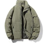 Goolecrimp Herren lose Cord Daunenjacke Mode Trend Stehkragen Winter verdickte Jacke Business Arbeit Freizeit Winddicht warme Jacke