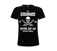 Goonies Original Never Say Die T-Shirt Schwarz Totenkopf Skull, Schwarz Medium
