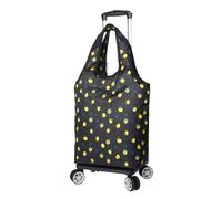 GOOPEEG Einkaufswagen Klappboxtrolley Trolley Faltbare Aluminium Legierung Warenkorb Tasche Abnehmbare Heavy Duty 4 Räder Tragbare 2-in-1 Shopping-Trolley(Yellow)