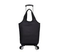 GOOPEEG Einkaufswagen Klappboxtrolley Trolley Faltbare Aluminium Legierung Warenkorb Tasche Abnehmbare Heavy Duty 4 Räder Tragbare 2-in-1 Shopping-Trolley(Black)