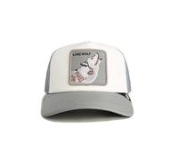 Goorin Bros LFG Lone Wolf Pre-Game Seasonal The Farm Trucker-Kappe, Weiß und Wolfgrau
