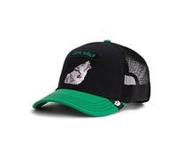 Goorin Bros. Trucker Cap Lone Wolf The Farm, Grün mit Wolfs-Stickerei, Pop Rocker-Stil
