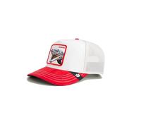 Goorin Bros Trucker-Kappe, Weiß und Rot, Schlange, Vicious Suede Snake Suede Truckers The Farm