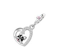GOOTHDY Herzförmige kleine Tieranhänger Kollektion, 2 cm, leichter Anhänger für Halskette, Armband, Dekoration, leichter silberner Hundeanhänger