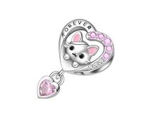 GOOTHDY Herzförmige kleine Tieranhänger Kollektion, 2 cm, leichter Anhänger für Halskette, Armband, Dekoration, leichter silberner Hundeanhänger