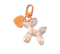 GOOWEAYY Jelly Balloon Dog Schlüsselanhänger für Damen und Mädchen, Schlüsselanhänger für Handtasche, Geldbörse, Autoschlüssel, Zubehör für Autoschlüssel, 5,1 cm, Fluoreszierendes Orange, 5 cm