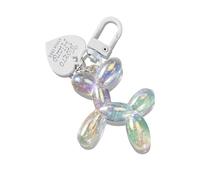 GOOWEAYY Jelly Balloon Dog Schlüsselanhänger für Damen und Mädchen, Schlüsselanhänger für Handtasche, Geldbörse, Autoschlüssel, Zubehör für Autoschlüssel, 5,1 cm, Fluoreszierendes Weiß, 5 cm