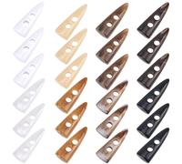 GORGECFAFT 48 Stück 8 Farben 4.8cm Kunstharz Hornknopf Ochsenhorn Nähknebel Zwei Löcher Hornzahnform Kunstharzknöpfe Pullover Mantel Jackenknöpfe Für DIY Kleidung Nähzubehör (1 Boxen)