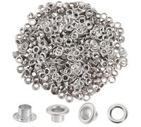GORGECRAFT 1 Box 300 Teiliges Ösen Set Aus Silber 4mm Loch Metall Quicklet Ösen Mit Unterlegscheiben Kleine Öse Aus Eisen Mit Selbstsichernder Öse Zum Reparieren von Perlenkernen Kleidung Schuhen Lede