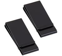 GORGECRAFT 1 Packung Mit 2 Stück Geldklammern Aus Edelstahl Schwarz Metall Kreditkartenhalter Visitenkartenhalter Klein Schlank Geldbörsenklemme Vordertaschenverschluss Für Damen Und Herren 60x25.5mm