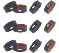 GORGECRAFT 12 Stück 2 Farben Gürtelschlaufenhalter Aus Rindsleder Leder Uhrengürtel Endhalter Riemenhalter Werkzeug Schwarz Braun Gürtelband Ersatz Passend Für 1.5 Zoll/38mm Breite Herren Und Damen G