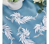 GORGECRAFT 2 Paar 4 STÜCKE Bestickte Aufnäher Eisenblatt Blumen Spitzenapplikationen Blumen Natur Aufnäher Geeignet Für Kleidung Kleid Hut Hosen Nähen Handwerk Dekoration(Weiß)
