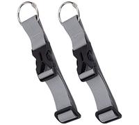 GORGECRAFT 2 Stück Gepäckgurte Mantel Jacke Greifer Koffer Gürtelclip Ringhaken Weiß Verstellbare Gurtbänder Mit Eisernen Scharnierringen Und Kunststoffschnalle Polyester-Reisezubehör