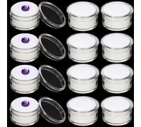 GORGECRAFT 20 Stück Kleine Leere Runde Schmuckschatulle Schaubox Für Lose Diamanten Und Edelsteine Durchsichtiger Druckdeckel Behälterhalter Mit Weißer Schwammfüllung Und Aufbewahrungsbox Aus