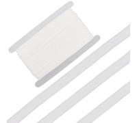 GORGECRAFT 20 Yards Silikon-Gripper-Band 10mm Breit rutschfest Flaches Elastisches Band Stretch-Gurtband Rolle Spule Mit 3.5mm Gummi-Nähband Heimwerker Unterwäsche Stirnbänder Kleidungsstücke Weiß