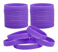 GORGECRAFT 30Pcs Solid Color Silicone Bracelets Wristbands Wristbands Medium Purple Rubber Bracelets Basketball Waterproof Lightweight Elastic Sports Band Bracelet for Football Gym Sport Party