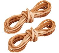 GORGECRAFT 4 m Schnürsenkel Aus Rindsleder 3mm Hellbraun Natürliches Vollnarbenleder Echtes Leder Flach Zum Schnüren von Schmuck Zum Flechten von Schnüren Für Armbänder Halsketten Handtaschen Scheiden