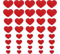 GORGECRAFT 48Stk 4 Größen Rote Herzen Bestickte Flicken Zum Aufnähen Herzform Zum Aufbügeln Liebes Applikationen Für Kleidung Taschen Hüte Socken Jeans DIY Zubehör Kleidungsverzierungen Reparaturen