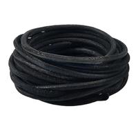 GORGECRAFT 5 m Schwarzes Echtlederband 4mm Runde Lederschnüre Mattiertes Rindslederseil Natürliches Yak Fell Wildleder Flechtfäden Für Armbänder Halsketten Schmuckherstellung Schlüsselanhänger Schnürs