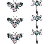 GORGECRAFT 6 Stück 2 Stile Strass-Perlen-Applikation Mit Kristallperlen Tier Bienen Libelle Dekorative Aufnäher Stickapplikationen Für DIY-Bastelarbeiten Kleid Kostüm Jeans Schuhe Tasche Hut Dekor