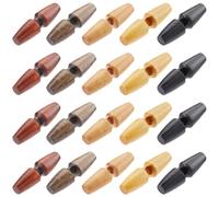 GORGECRAFT 70Stk 5 Farben Holzmantelknöpfe Aus Horn 40mm Lang Schwarz Braun Kaffeebraun Großes Loch Knebelknopf Holz Pullover Mäntel Knöpfe Ersatz Für Jacken Kleidung Nähen DIY Kunst Bastelprojekte