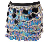 GORGECRAFT Bauchtanz Hüfttuch Mit Pailletten Tropfenform Glitzernder Hüft Minirock Wickelrock Aus Schwarzem Polyester Mit Glitzer Mehrlagiger Funkelnder Rave Kleidung Für Damen Kostümparty Festival