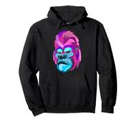 Gorilla bunt gezeichnet lila grün blau rot Pullover Hoodie