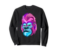 Gorilla bunt gezeichnet lila grün blau rot Sweatshirt