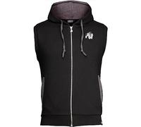 Gorilla Wear ärmelloser Hoodie mit Reißverschluss - Springfield - Schwarz