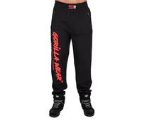 Gorilla Wear - Augustine Old School Pants - Schwarz/Rot - Bodybuilding und Fitness Bekleidung Herren Jogging Laufen bequem mit Logoaufdruck, L-XL