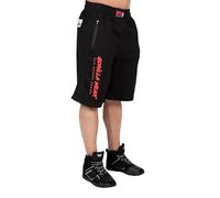 Gorilla Wear - Augustine Old School Shorts - Schwarz/Rot - Bodybuilding Sport Alltag Freizeit mit Logo Aufdruck leicht und bequem für optimale Bewegung, XXL-3XL
