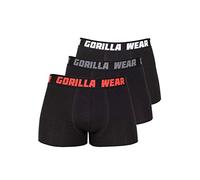 Gorilla Wear Boxershorts 3-Pack - atmungsaktive leichte Bequeme Unterhose mit Logo aus Baumwolle Spandex ansprechende Passform eng funktionell, 4XL, Schwarz