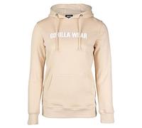 Gorilla Wear - Charlotte Hoodie - Beige - Bodybuilding Sport Freizeit Alltag leicht bequem mit Logo Aufdruck aus Baumwolle und Polyester optimale Bewegungsfreiheit, XS