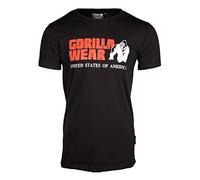Gorilla Wear Classic T-Shirt - schwarz - klassisches Oberteil mit Logo zum Sport Alltag Training Workout Laufen Joggen bequem Normale Passform leicht aus Baumwolle bewegungsfreiheit groß, XXL