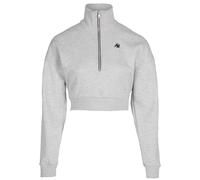 Gorilla Wear - Ocala Cropped Half-Zip Sweatshirt - Grau - Bodybuilding Sport Alltag Freizeit mit Logo Aufdruck leicht und bequem für optimale Bewegung aus Polyester Baumwolle, XL