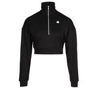 Gorilla Wear - Ocala Cropped Half-Zip Sweatshirt - Schwarz - Bodybuilding Sport Alltag Freizeit mit Logo Aufdruck leicht und bequem für optimale Bewegung aus Polyester Baumwolle, XL