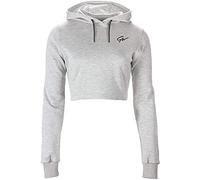 Gorilla Wear Pixley Crop Top Hoodie - grau - leicht funktionell Oberteil mit Logo zum Sport Workout Training bequem bewegungsfreiheit atmungsaktiv ansprechende Passform aus Baumwolle Polyester, S