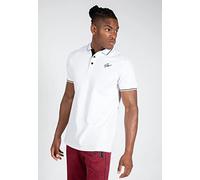 Gorilla Wear Delano Polo - weiß - leichtes bequemes Hemd mit Logo zum Sport Freizeit Alltag Workout Feste Stoffe mit Knöpfen aus Baumwolle Elasthan Normale Passform, XXL