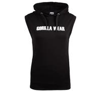 Gorilla Wear - Virginia Sleeveless Hoodie - Schwarz - Bodybuilding Sport Alltag Freizeit mit Logo Aufdruck leicht und bequem für optimale Bewegung aus Baumwolle Polyester, XS
