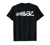 Gorillaz White Paint Brush Logo T-Shirt, Herren, Schwarz, XXL