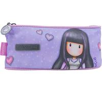 Gorjuss Santoro - Make-up-Tasche, Größe 18 x 4 cm, Kosmetiktasche, Schminkkoffer, Violett, Herz, Unisex-Erwachsene und Kinder