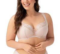 Gorsenia Dame Halbversteifter BH Träger Tüll Spitze Netz K647 Alicante, Beige,95H