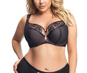 Gorsenia Dame Halbversteifter BH Träger Tüll Spitze Netz K647 Alicante, Schwarz,80F