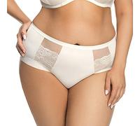 Gorsenia Dame Slip Unterhose Unterwäsche Hoher Bund K442 Luisse, Hellbeige,XL