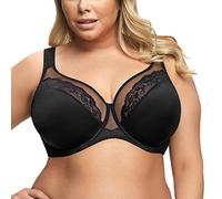 Gorsenia Dame Soft BH Bügeln Nicht Gepolstert Voll-Cup Große Brüste K441 Luisse, Schwarz,75D