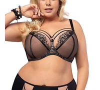 Gorsenia Damen Soft BH Softschale Bügel Große Größen K496 Paradise, Schwarz,65G