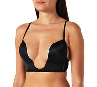 Gorsenia G026 Push-Up BH Dame Dessous Spitze Multiway Abnehmbar EU (80D, schwarz ohne Spitze)