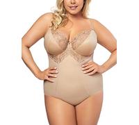 Gorsenia K356 Gala Body Dame Maxi Shapewear Stickerei Soft-Cups Regulierbar EU, Beige,95E