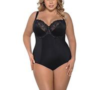 Gorsenia K356 Gala Body Dame Maxi Shapewear Stickerei Soft-Cups Regulierbar EU, Schwarz,85G